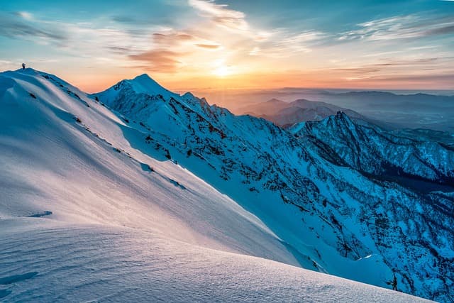 Mountain Peaks at Sunrise